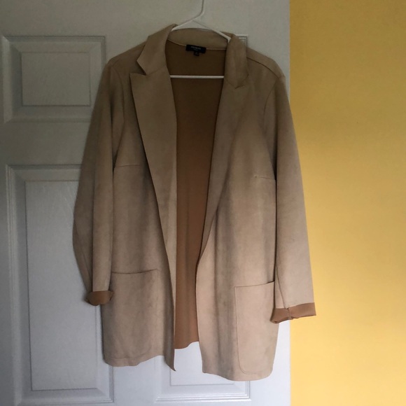 Premise Jackets & Blazers - Premise Faux Suede Jacket Blazer Tan Cream 1X